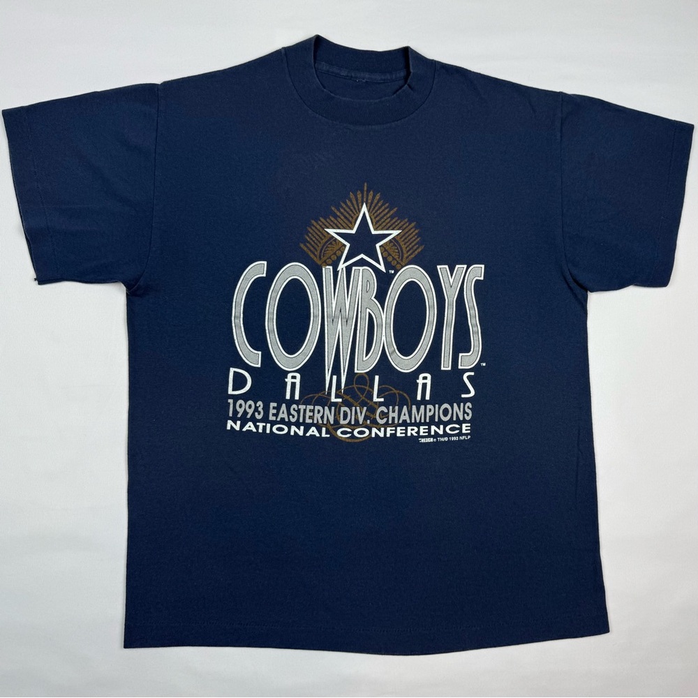 Vtg Trench Dallas Cowboys Mens T-Shirt Medium 90s Nfl Playoffs Single Stitch C6